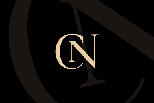 CN or NC letter logo icon design. Classic style luxury initials monogram.