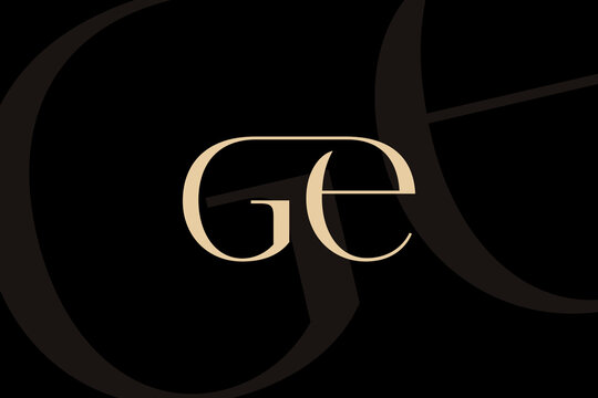 GE or EG letter logo icon design. Classic style luxury initials monogram.