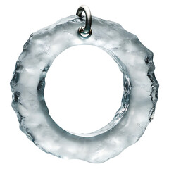 Ring of Ice with Metal Loop Against Background circle frozen isolated on a transparent background