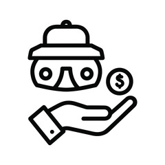 Obraz premium Charity and donation icon featuring hand holding dollar coin symbol