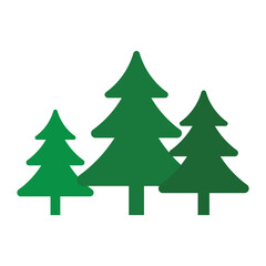Forest Trees Vector Icon.