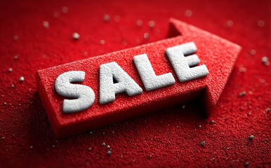 A red sign with white letters that say "SALE" on it