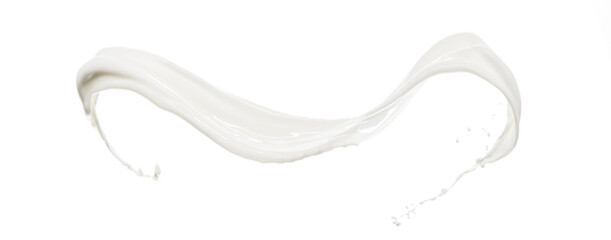 Close Up of Milk Splash on White Background