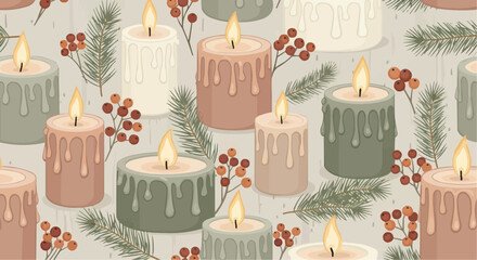 christmas seamless pattern with christmas tree