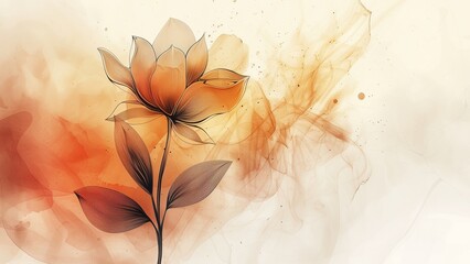 seamless background with flowers and leaves