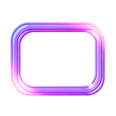 Rounded Rectangle Frame With Purple Pink Gradient And Reflections border rounded corners isolated on a transparent background