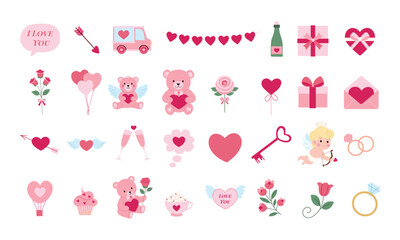 Love and Romance Illustration Set for Valentine's Day