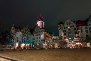 Obraz premium View of the New Town Hall in Leipzig, Germany.