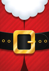 Santa Claus Suit with Black Belt and Gold Buckle – Christmas Background Template