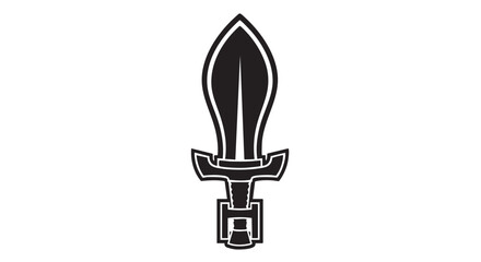 Stylized silhouette of a medieval sword, representing combat and heroism in a classic design