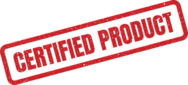 Red grunge stamp mark featuring the phrase certified product highlighting verified quality and consumer trust