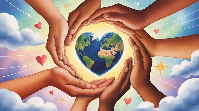 Happy World Kindness Day illustration on November 13 with Earth and symbols of love designed for charitable support with a playful cartoon background