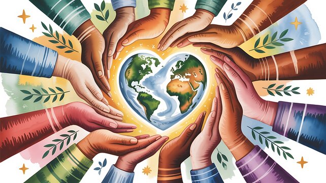 Happy World Kindness Day illustration on November 13 with Earth and symbols of love designed for charitable support with a playful cartoon background