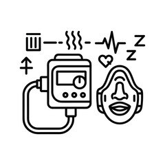 Cpap machine and sleep apnea mask for respiratory health therapy