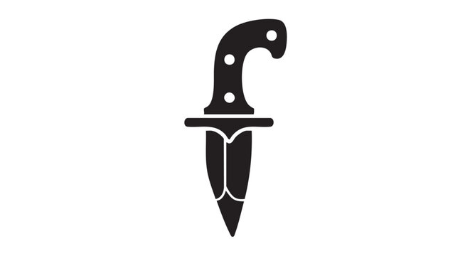 1. Black jambiya silhouette on white background
