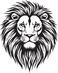 Obraz premium Majestic Lion Head Vector Illustration: Detailed King of the Jungle Portrait for Logo and Mascot Design