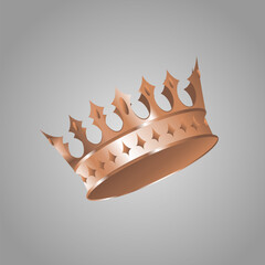 Copper Crown. Crown silhouette, symbol of royal luxury. Leadership Award icon, symbol of victory.
