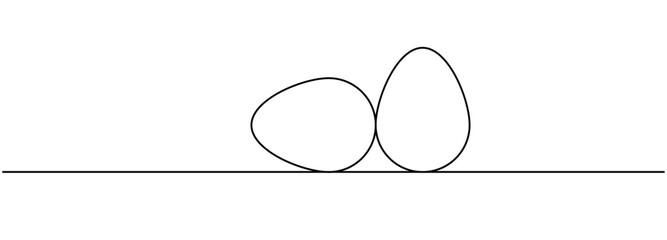 A simple one-line illustration of an egg in a minimalist and modern continuous line art style, perfect for creative and abstract designs. 