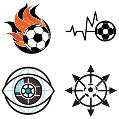 Set of soccer ball icons creative vector logo design elements isolated on white background