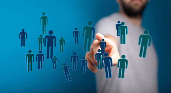 Concept of teamwork, community, collaboration, connections, and the human network in a business environment or