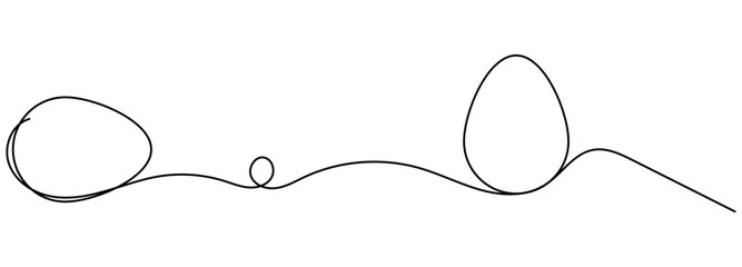 A simple one-line illustration of an egg in a minimalist and modern continuous line art style, perfect for creative and abstract designs. 