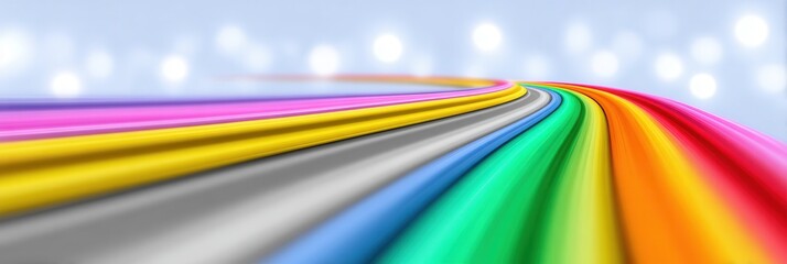 A dynamic arrangement of colorful cables flowing across a soft, blurred background, evoking creativity and energy. Perfect for tech and design themes.