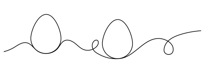 A simple one-line illustration of an egg in a minimalist and modern continuous line art style, perfect for creative and abstract designs. 