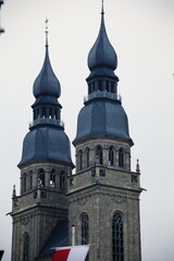 View of Church of St. Joseph church towers in Speyer, Rhineland-Palatinate, Germany during 2000s