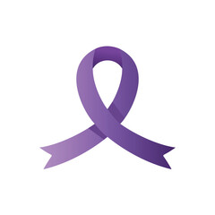 Purple Ribbon Symbol For Epilepsy Awareness, Supporting Health Initiatives, isolated white background