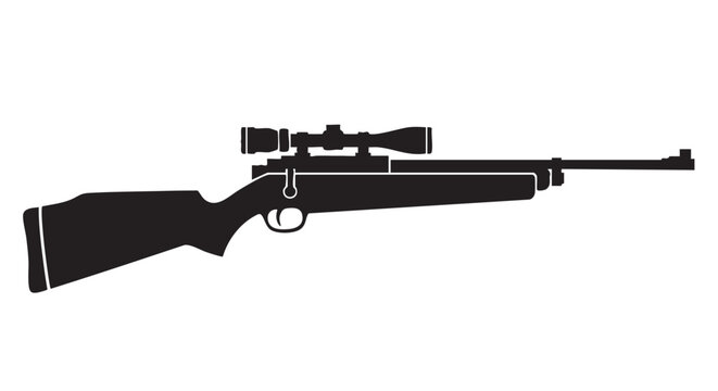 38. Black vector silhouette of air gun
