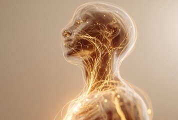 Inner Network: A conceptual depiction unveils the intricate nervous system and its neural pathways, illuminating the internal architecture that underpins the human body. 