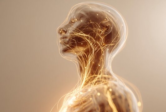 Inner Network: A conceptual depiction unveils the intricate nervous system and its neural pathways, illuminating the internal architecture that underpins the human body. 