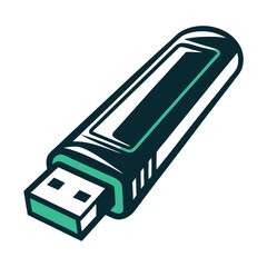 Stylish Flash Drive Icon, Data Storage Device Vector Icon Set of Various Transportation Vehicles