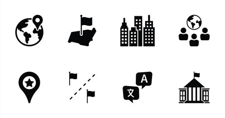 Global Location and Country Icon Set