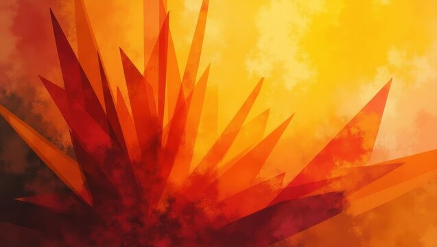 Abstract close up of vibrant orange and yellow flower petals with sharp edges - Powered by Adobe