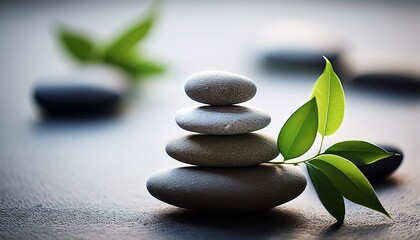 zen stones with leaf serenity and balance