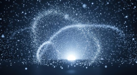 Abstract Digital Universe - A Cosmic Dance of Light and Particles.