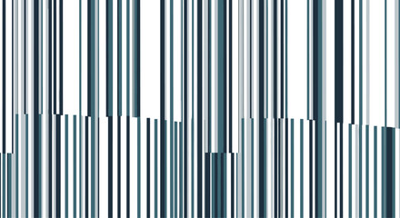 Abstract vertical lines create a dynamic and rhythmic pattern with varying heights and shades of blue and gray, evoking a sense of modern design and visual energy.