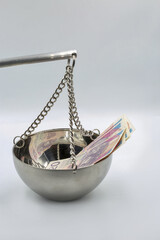 Polish zloty banknotes on balance scale financial concept.