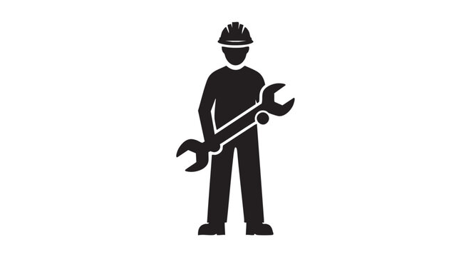 8. Minimalistic black millwright silhouette
