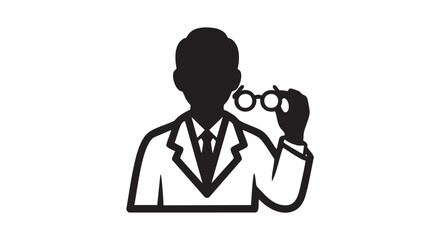Minimalistic black silhouette of optician
