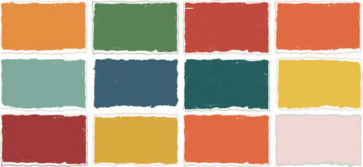 Fototapeta premium Palette of Toned Rough Edge Color Swatches Vibrant Hues and Textural Detail