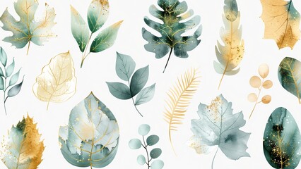 seamless background with flowers and leaves