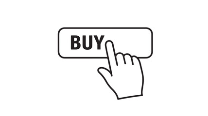 Hand and finger pushing a button or icon on a white background, symbolizing business, online communication, and clicking a web solution