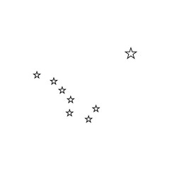 Alaska state Stars or Big Dipper and Polaris outline transparent emblem