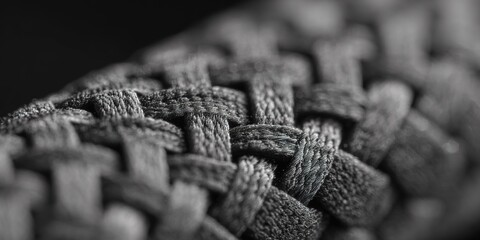 Detailed view of tightly woven fabric showcasing intricate texture and design in a minimalist setting