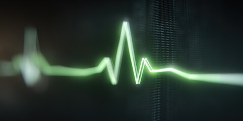 Heartbeat visualization shows pulse readings in green tones against a dark background