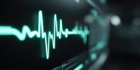 Heartbeat monitor displays vital signs in a clinical setting during a medical examination