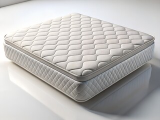 Obraz premium Comfortable plush pillow top mattress with quilted surface for restful sleep and bedroom furniture