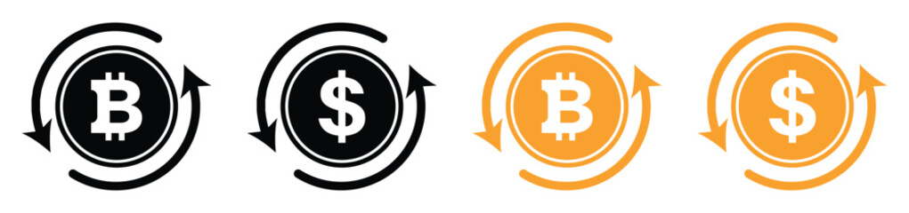 Bitcoin to Dollar Conversion Concept Illustration